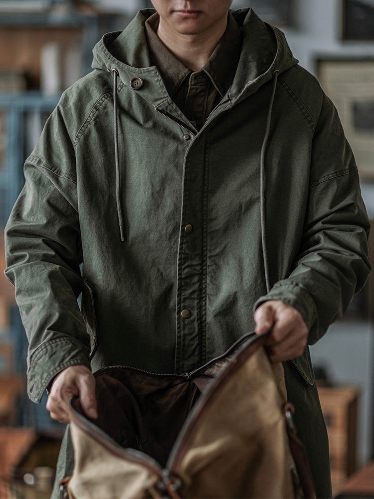 Ragnar - Chaqueta Con Capucha De Estilo Militar Vintage
