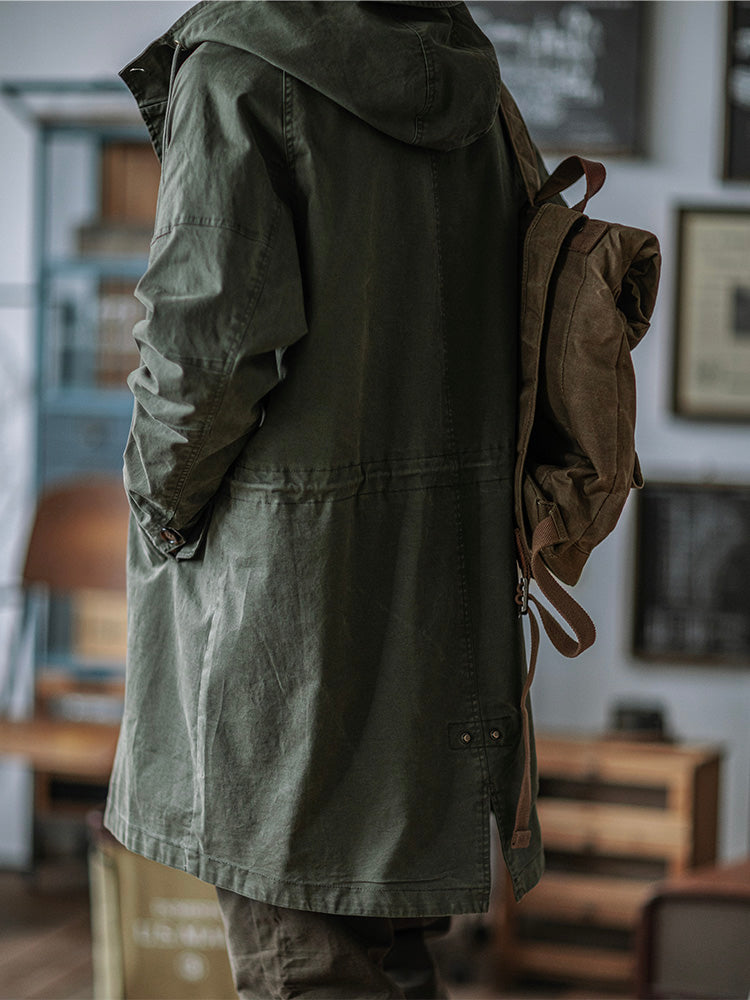Ragnar - Chaqueta Con Capucha De Estilo Militar Vintage