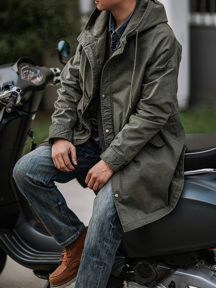 Ragnar - Chaqueta Con Capucha De Estilo Militar Vintage