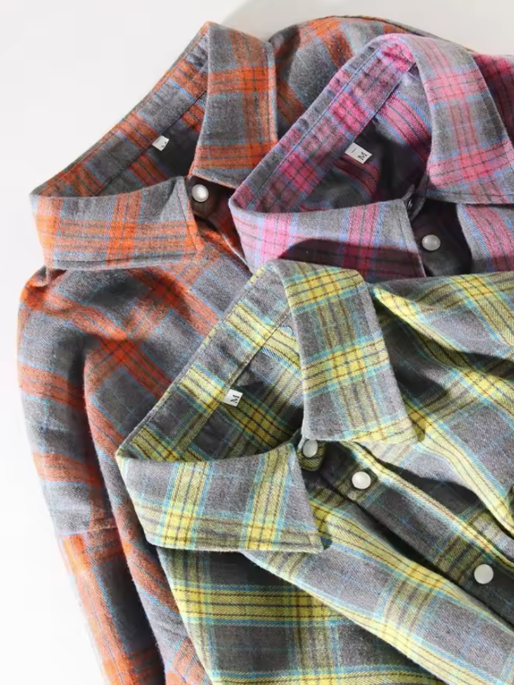 LUSIANA™ | CAMISA DE CUADROS OVERSIZE VINTAGE