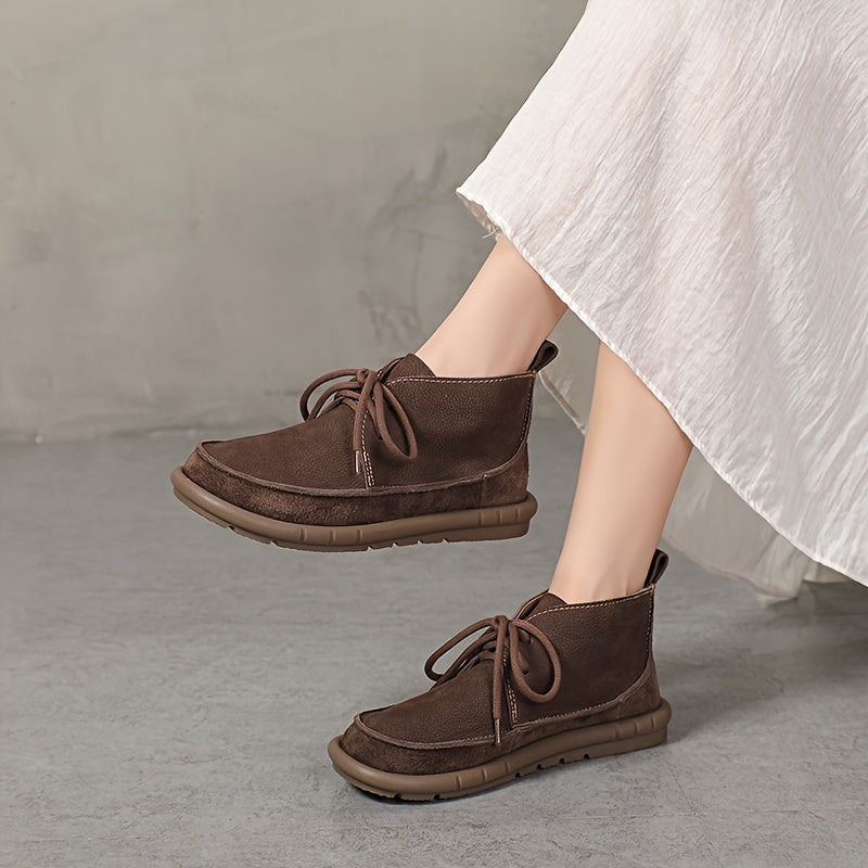 Lirinda - Botas Tobillo De Cuero Con Cordones