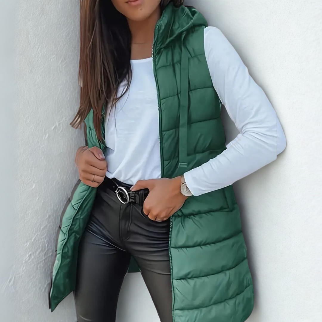 Maurina - Informal Sin Mangas Largo Puffer Chaleco
