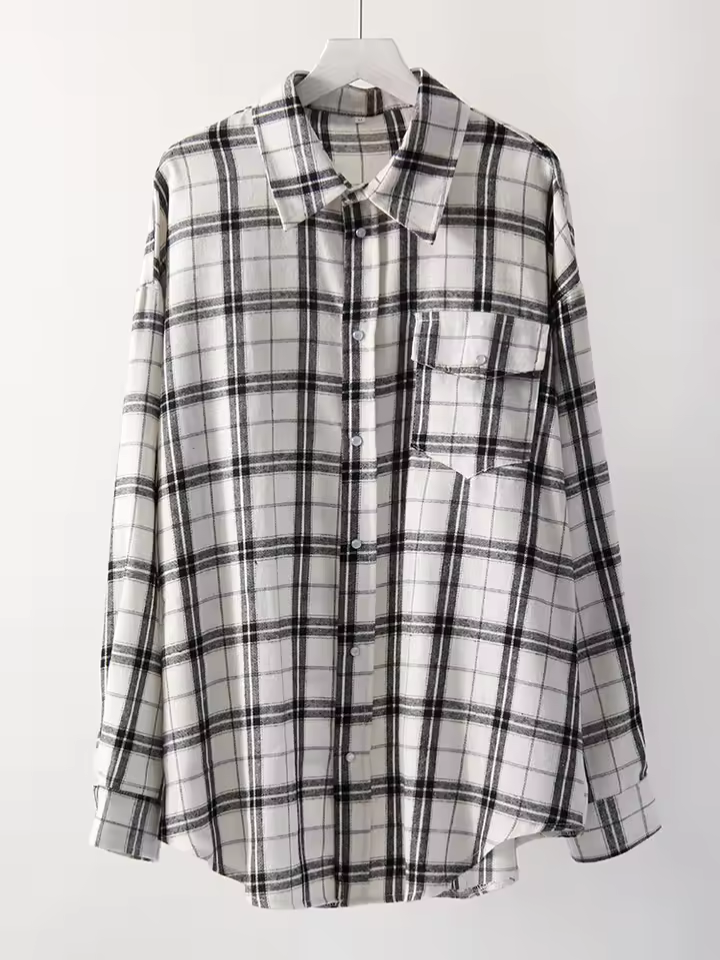 LUSIANA™ | CAMISA DE CUADROS OVERSIZE VINTAGE