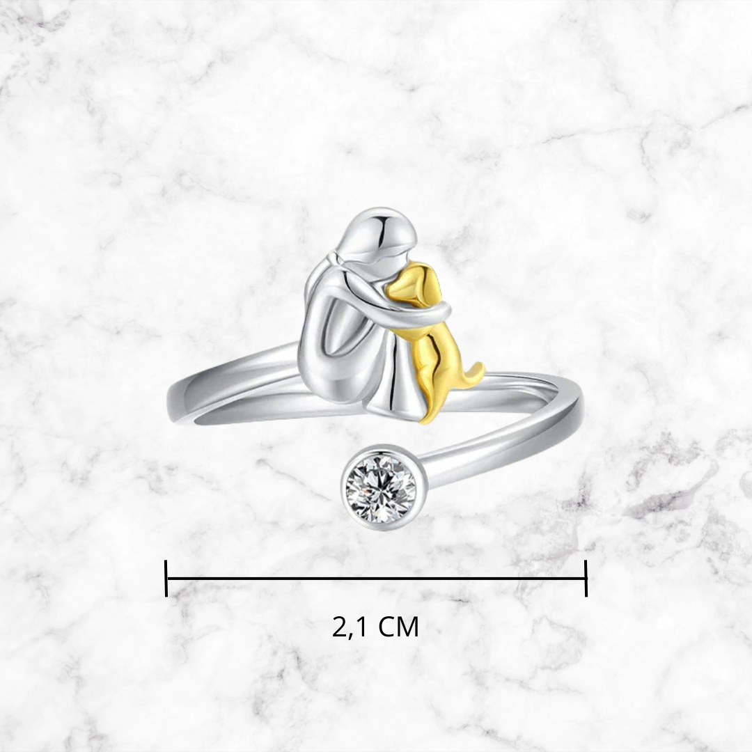 Amapola | Anillo con icono de perro