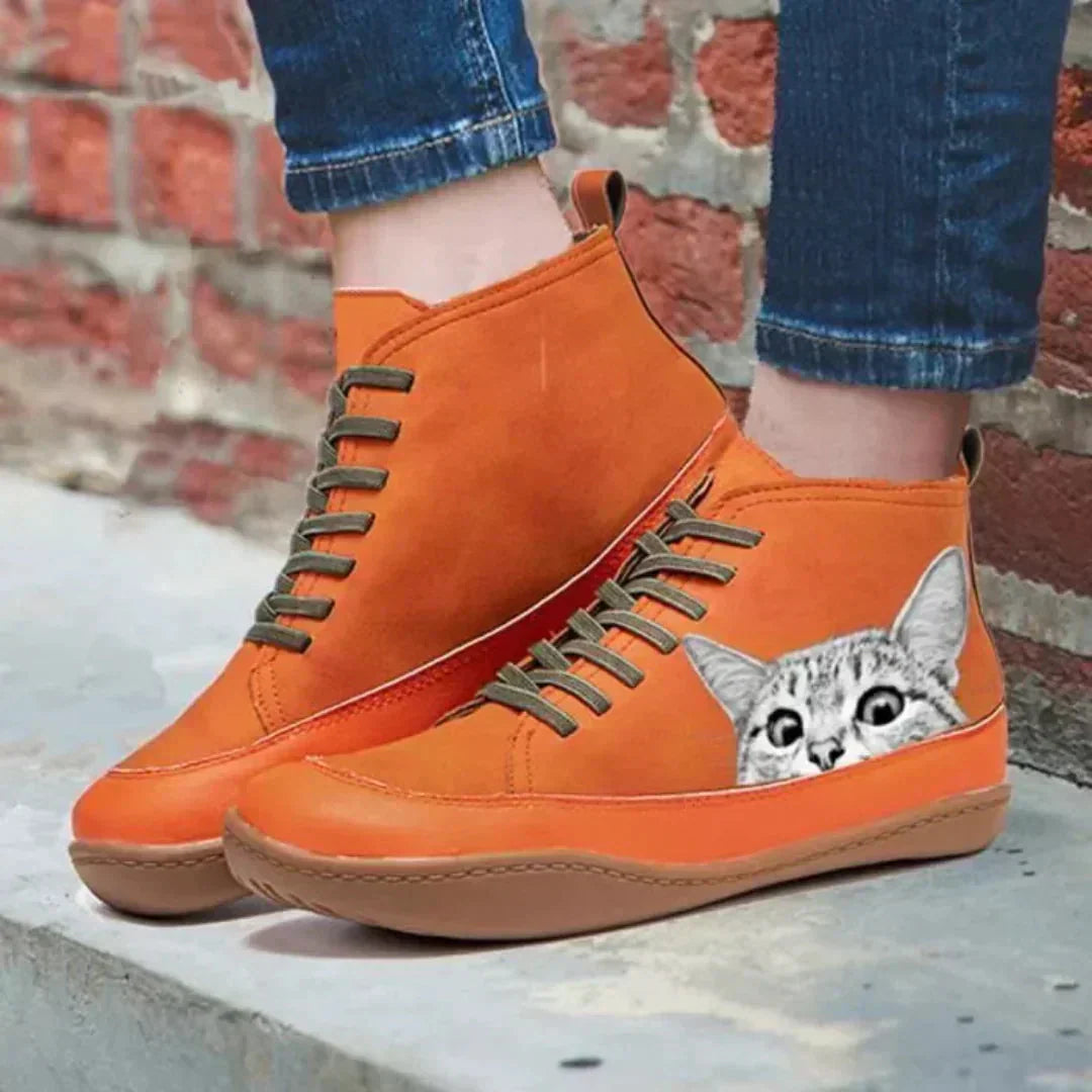 Mina | Botines de Cuero con Estilo Felino