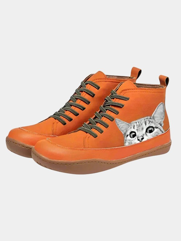 Mina | Botines de Cuero con Estilo Felino