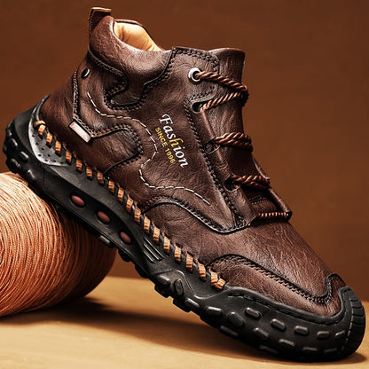 Kolman - Botines Casuales De Cuero Con Cordones Y Suela Antideslizante