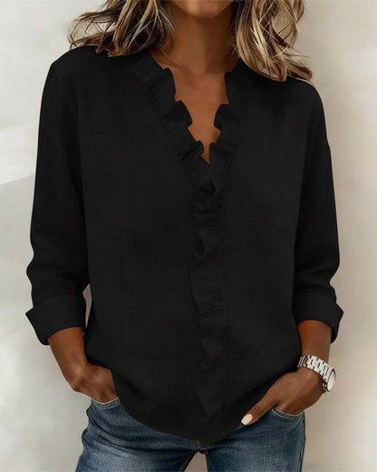 Valeria™ | Blusa V con Volantes