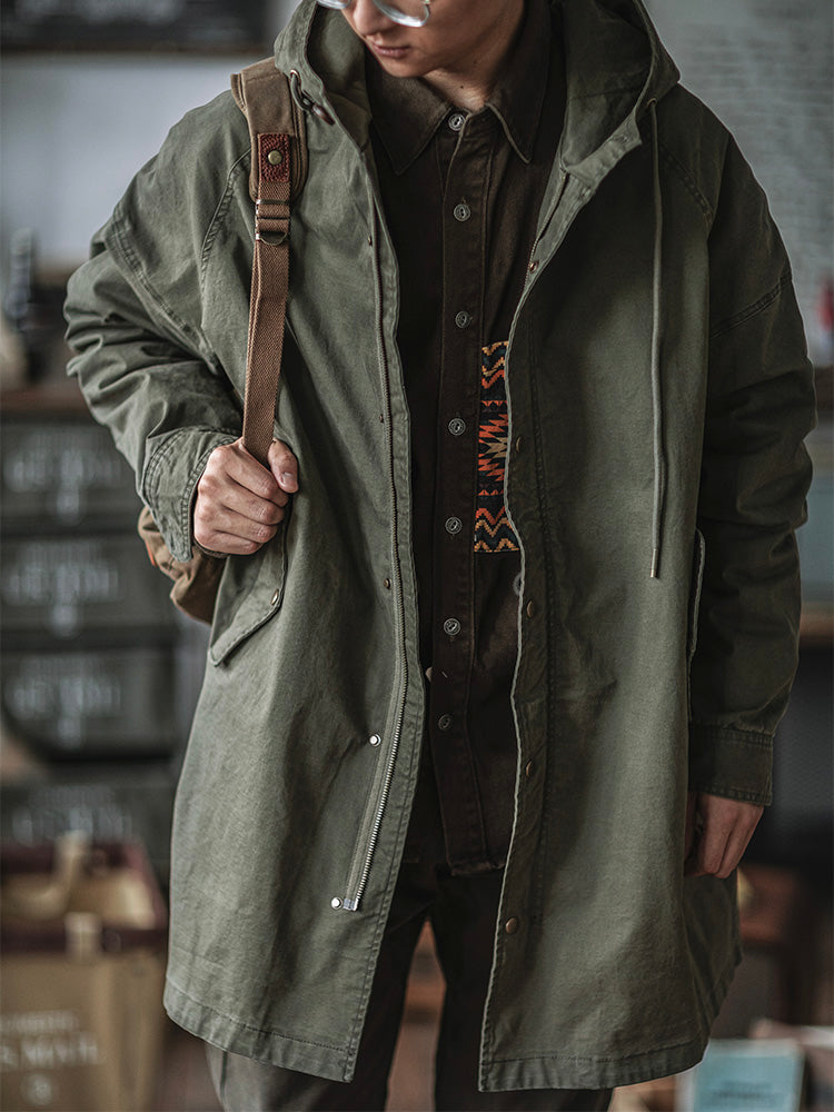 Ragnar - Chaqueta Con Capucha De Estilo Militar Vintage