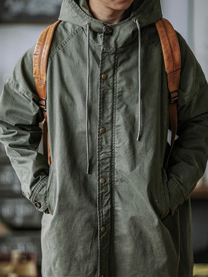 Ragnar - Chaqueta Con Capucha De Estilo Militar Vintage