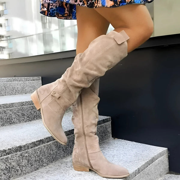 Kimara - Botas Altas De Cuero Con Cremallera Lateral