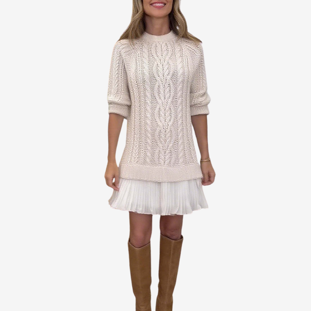 Zorina™ | Vestido De Punto Con Falda Plisada