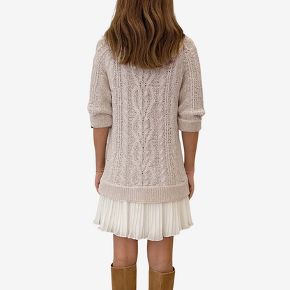 Zorina™ | Vestido De Punto Con Falda Plisada