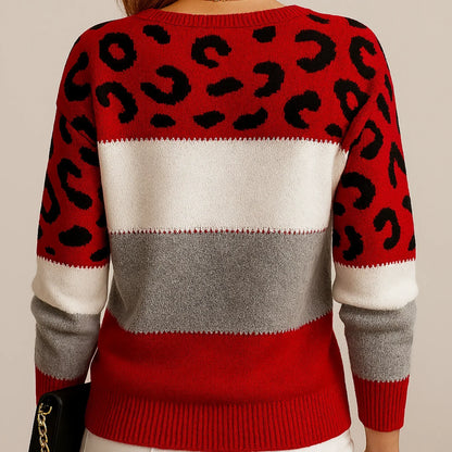 Julieta™ | Suéter casual con estampado de leopardo