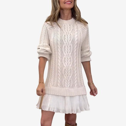 Zorina™ | Vestido De Punto Con Falda Plisada