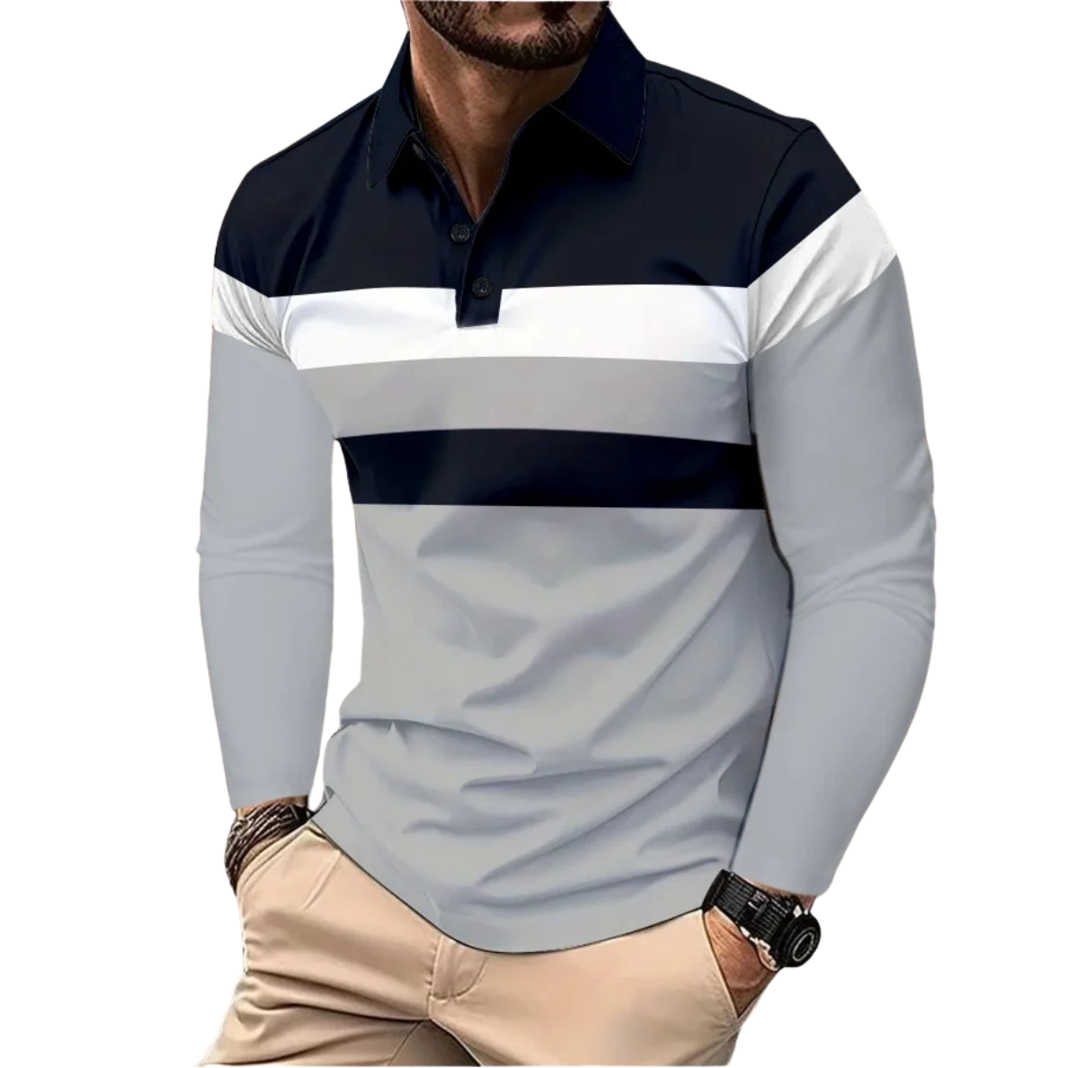 Egu | Polo De Rayas Tricolor Para Hombre