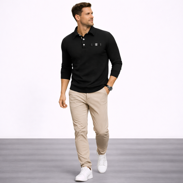Abini | Polo De Jacquard Texturizado Para Hombre