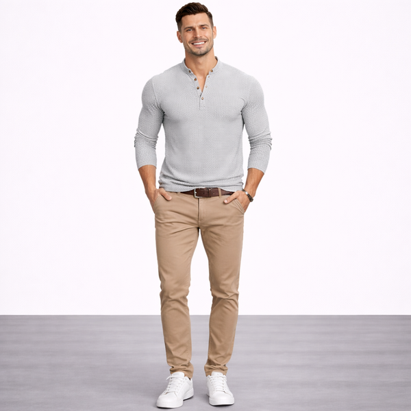 Thogo | Camisa Texturizada De Cuello Alto Para Hombre