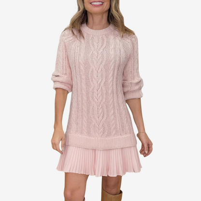 Zorina™ | Vestido De Punto Con Falda Plisada