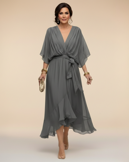 Daniela™ | Vestido de chifon escote en v