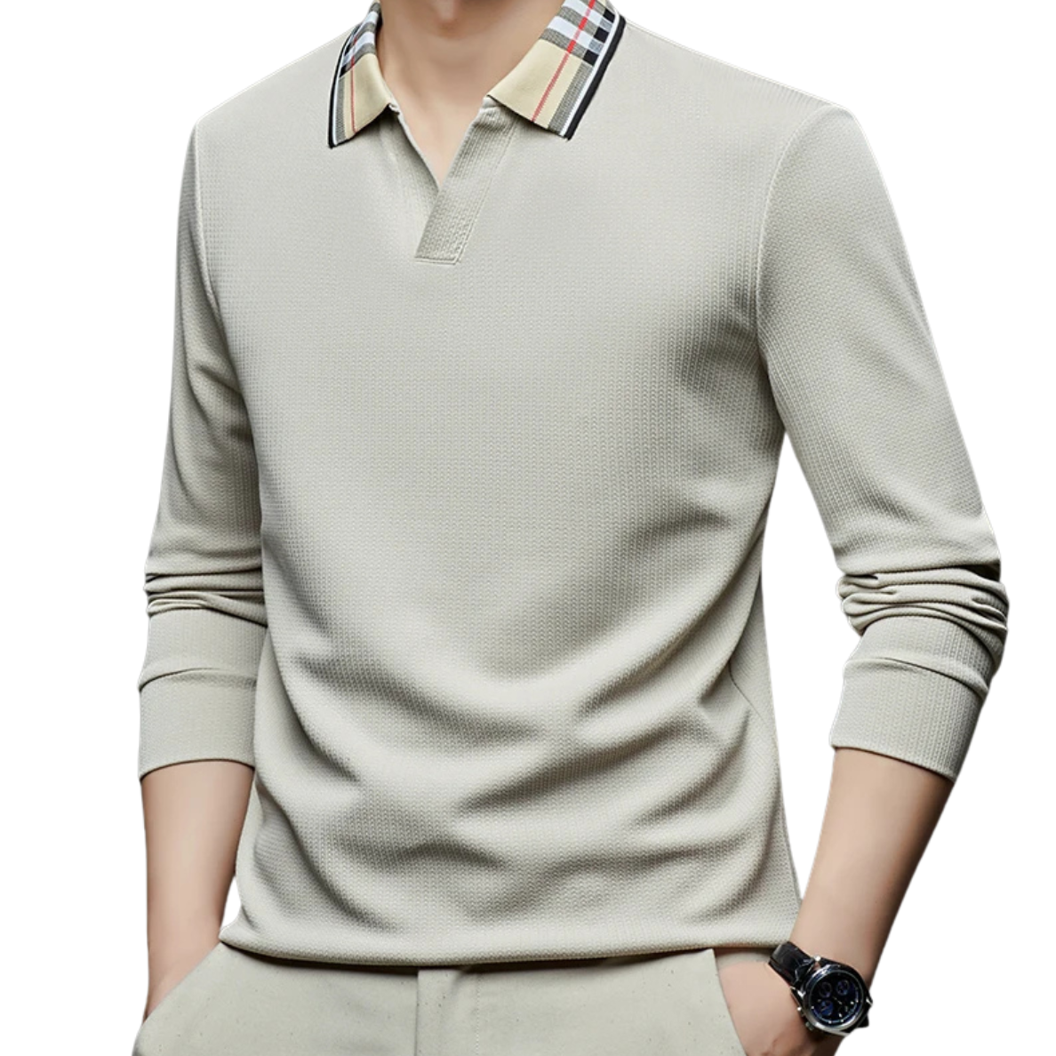 Lusia | Polo Elegante Con Cuello A Cuadros Para Hombre