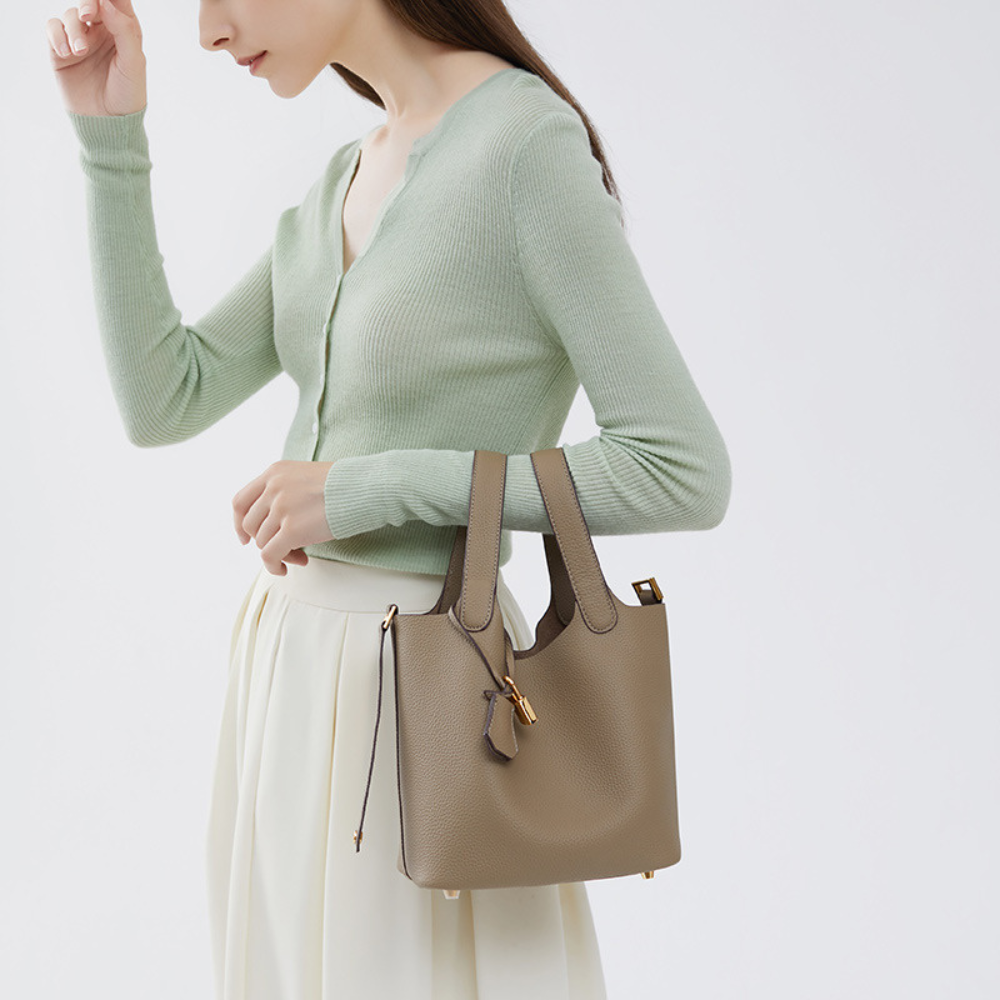 BellaTrend™ | Cuero tipo cubeta Bolso de mano