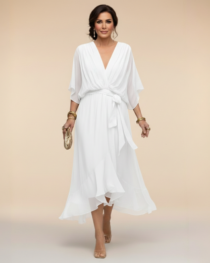 Daniela™ | Vestido de chifon escote en v