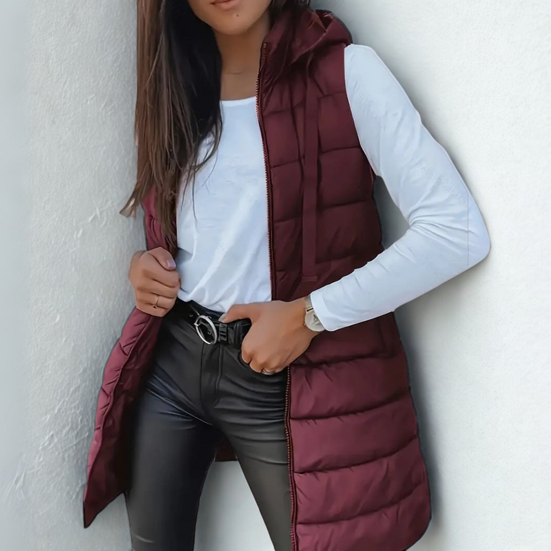 Maurina - Informal Sin Mangas Largo Puffer Chaleco