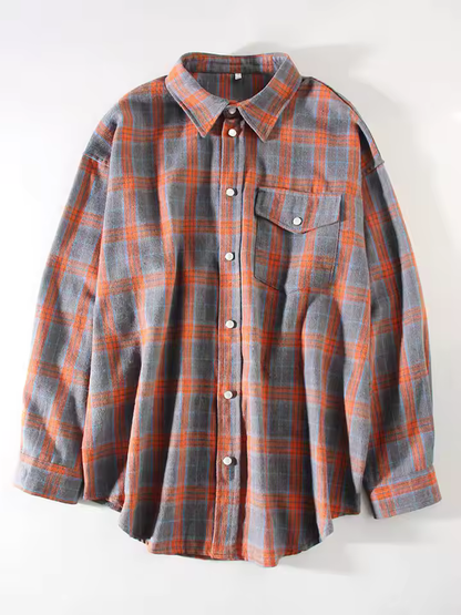 LUSIANA™ | CAMISA DE CUADROS OVERSIZE VINTAGE