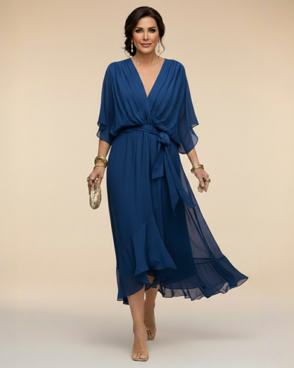 Daniela™ | Vestido de chifon escote en v