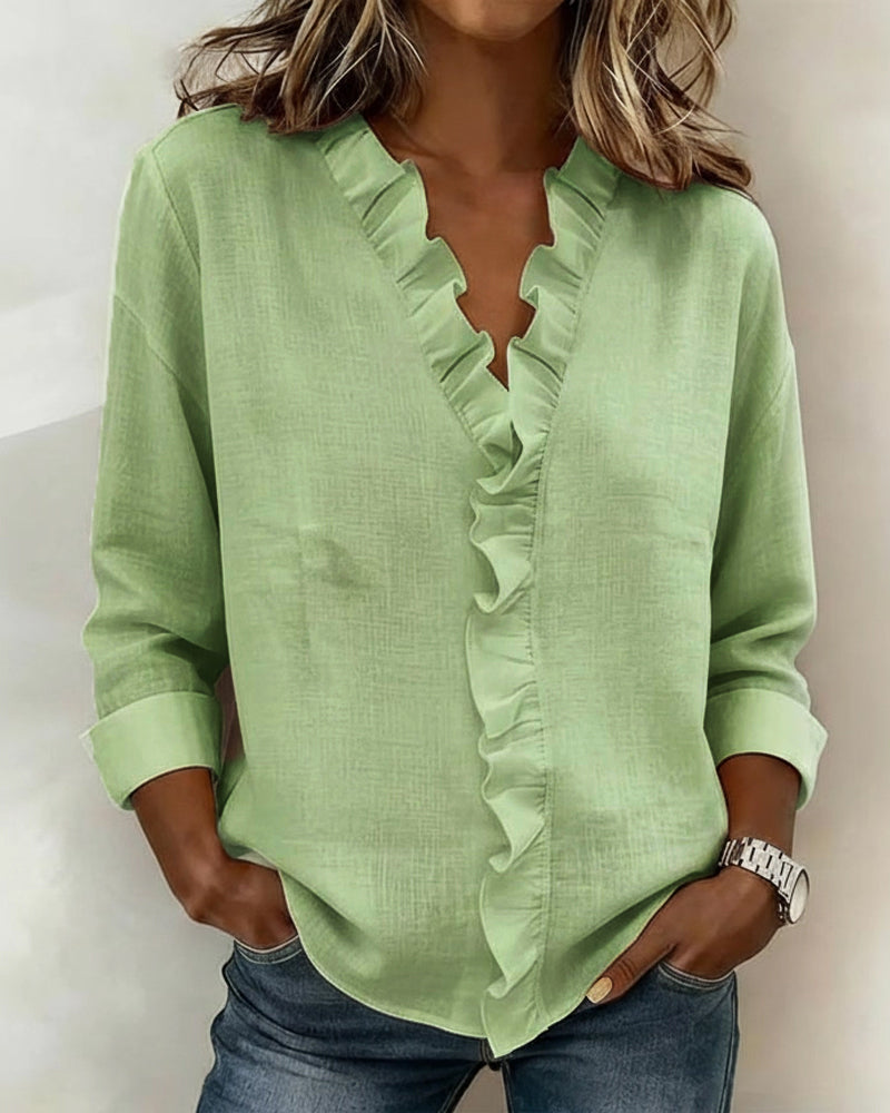 Valeria™ | Blusa V con Volantes
