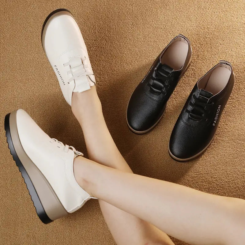 Saturnina - Zapatos De Cuero Con Suela Gruesa