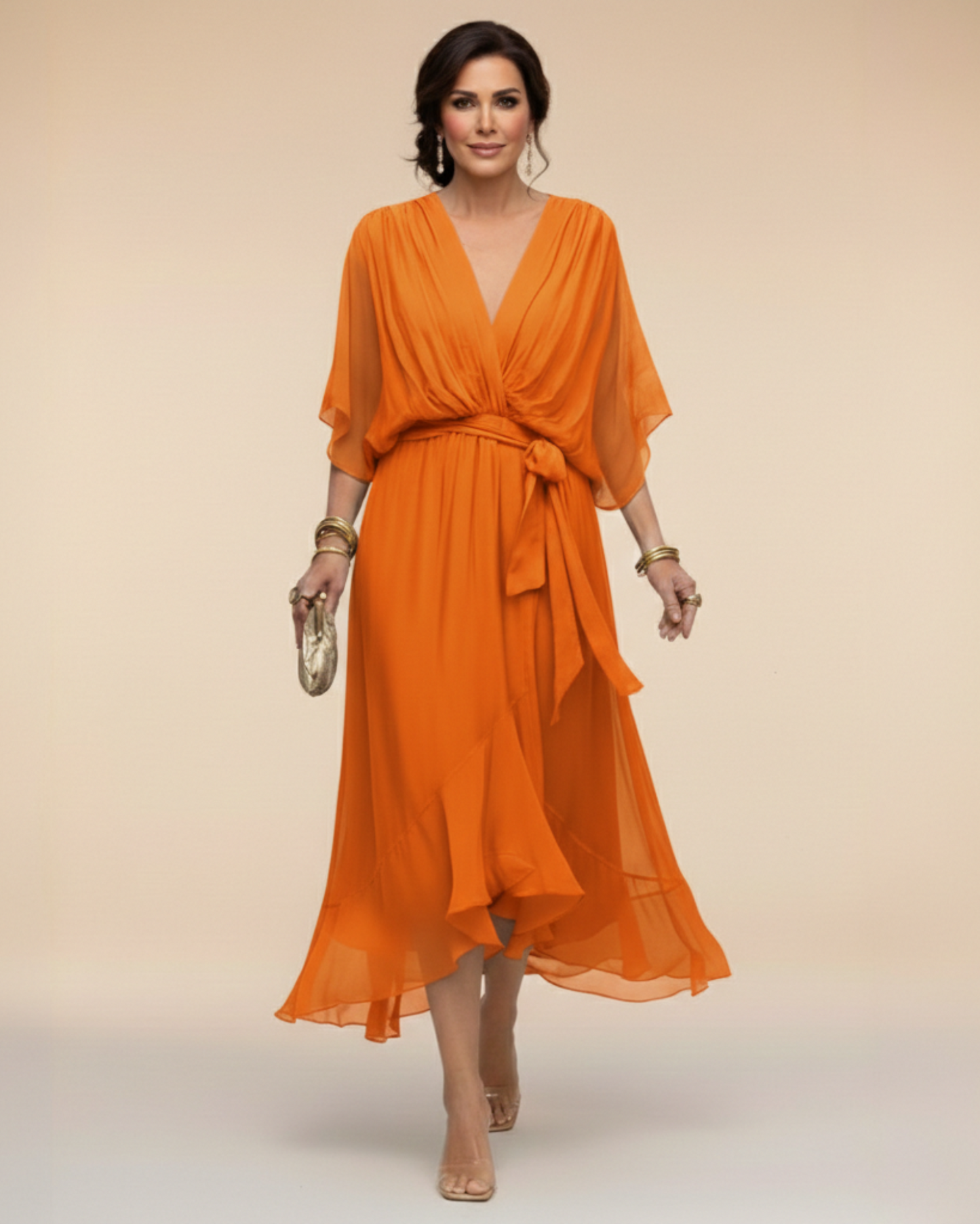 Daniela™ | Vestido de chifon escote en v