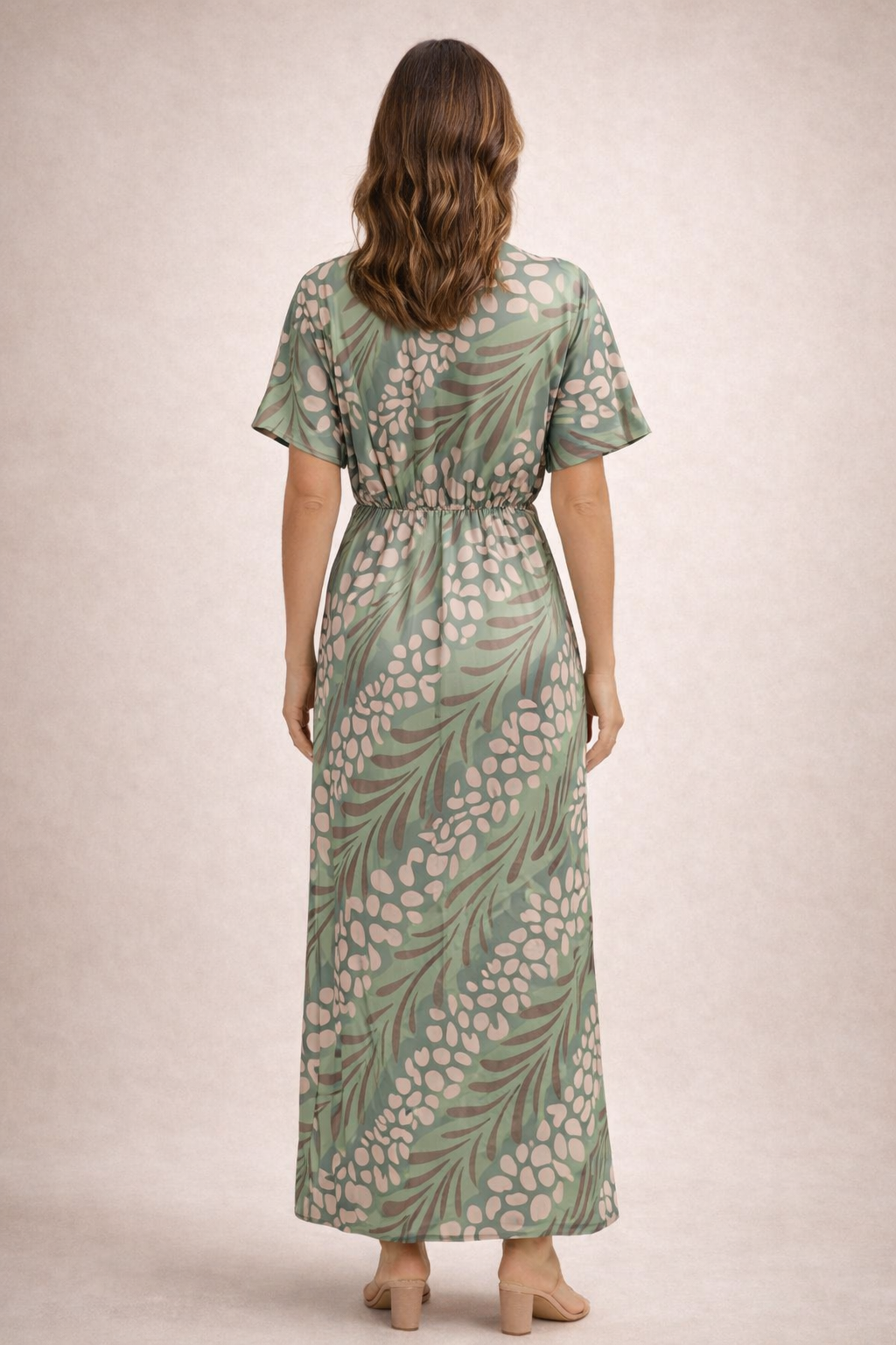 Carla™ | Vestido drapeado estampado