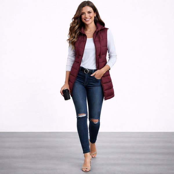 Maurina - Informal Sin Mangas Largo Puffer Chaleco
