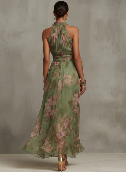 Livia™ | Vestido maxi halter floral elegante