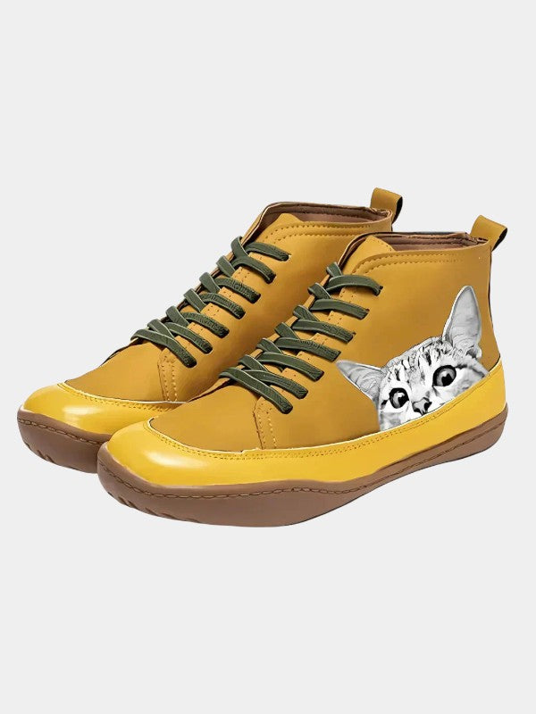 Mina | Botines de Cuero con Estilo Felino