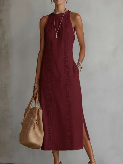 Blanca™ | Vestido midi con cuello mao